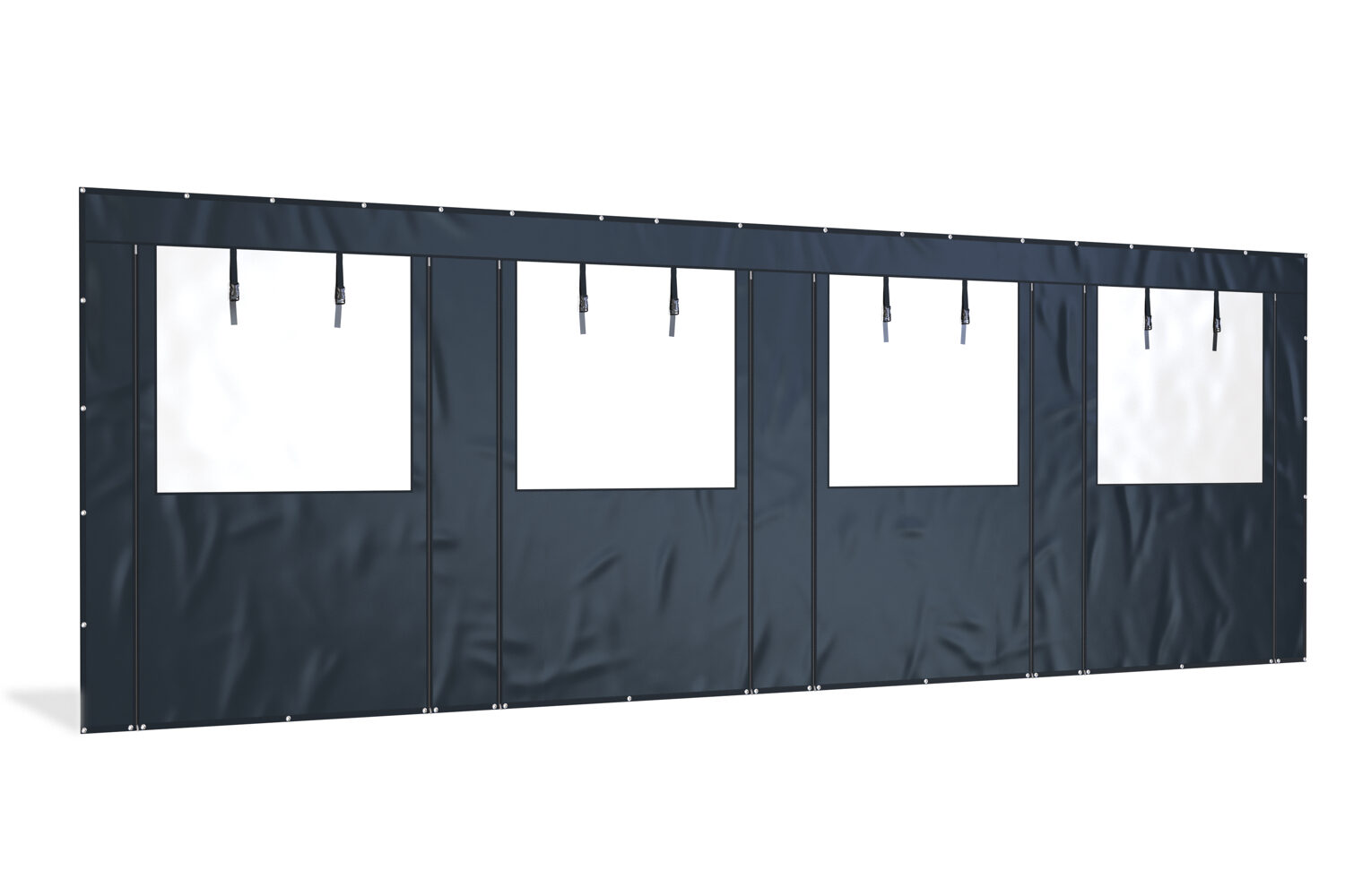 Overkapping zijwand PVC met raam en ritsen | 8 meter breed |  250cm hoog