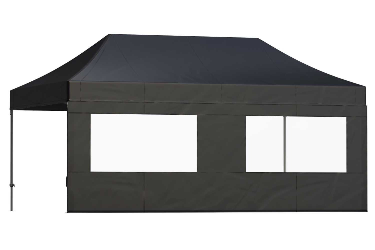 Zijwand 6m met raam – Easy up | Heavy duty PVC - 3x6m